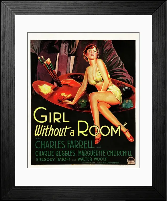 Framed Print : GIRL WITHOUT A ROOM, Marguerite Churchill on poster art, 1933
