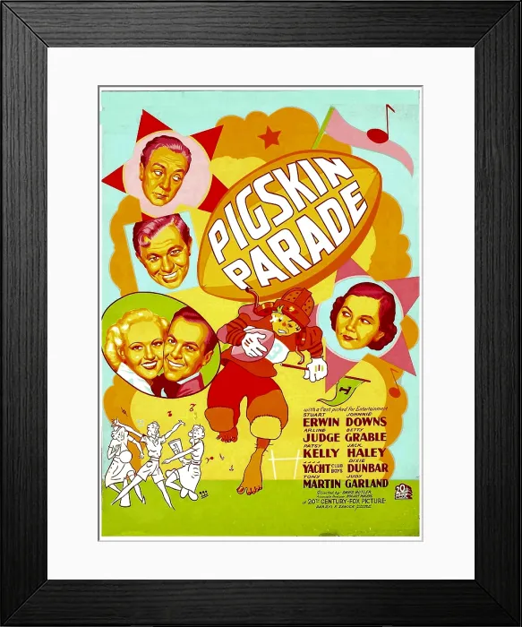 Framed Print : PIGSKIN PARADE, left from top: Jack Haley, Tony Martin, Betty Grable, Johnny Downs, right: Arline Judge, 1936, TM and Copyright 20th Century Fox Film Corp