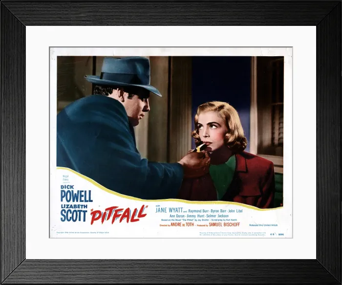 Framed Print : PITFALL, Lizabeth Scott, Raymond Burr, 1948 Framed Print : PITFALL, Lizabeth Scott, Raymond Burr, 1948