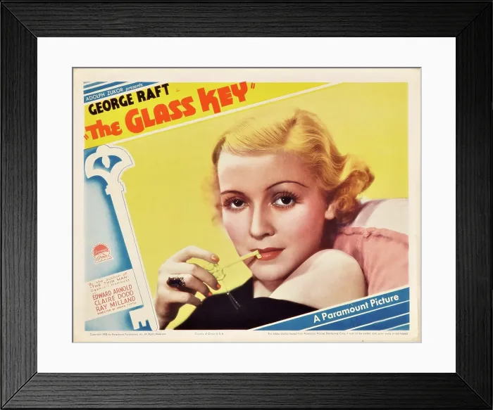 Framed Print : THE GLASS KEY, Claire Dodd on lobbycard, 1935