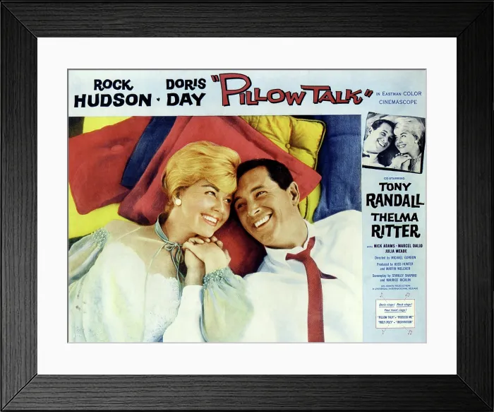 Framed Print : PILLOW TALK, holding hands from left: Doris Day, Rock Hudson, right holding hands from left: Rock Hudson, Doris Day, 1959 Framed Print : PILLOW TALK, holding hands from left: Doris Day, Rock Hudson, right holding hands from left: Rock Hudson, Doris Day, 1959