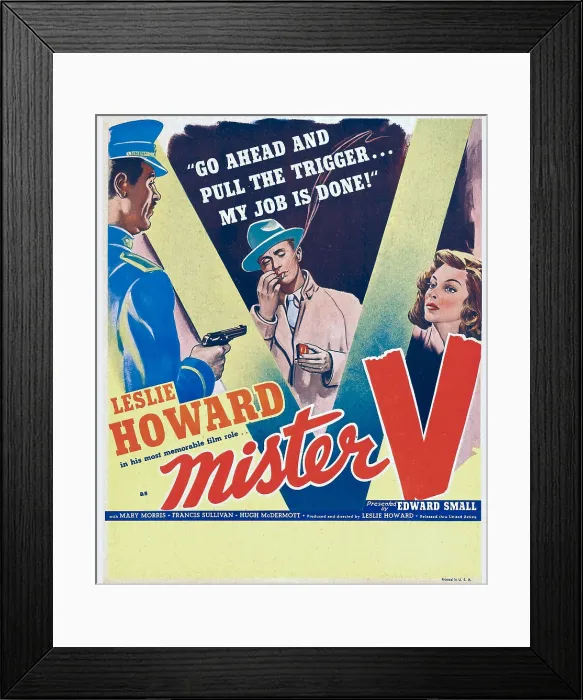 Framed Print : PIMPERNEL SMITH (aka MISTER V), center: Leslie Howard, right: Francis Sullivan on window card, 1941