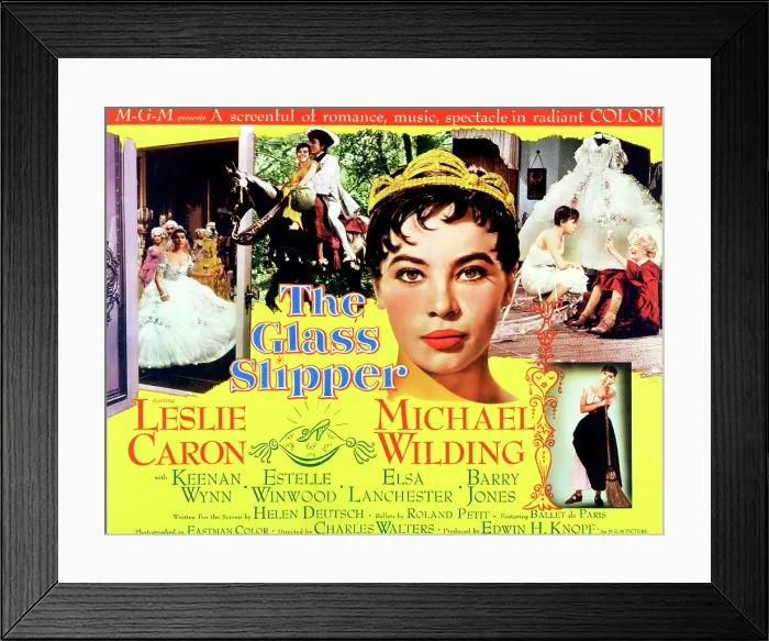 Framed Print : THE GLASS SLIPPER, Leslie Caron (with crown), 1955 Framed Print : THE GLASS SLIPPER, Leslie Caron (with crown), 1955