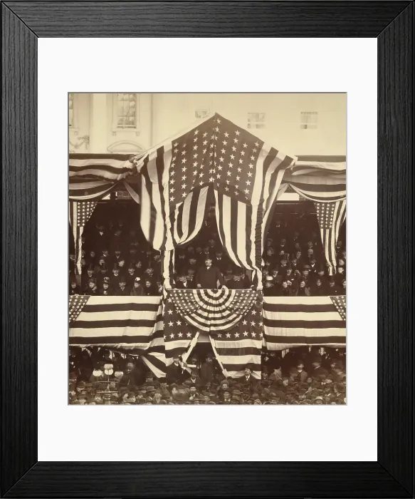 Framed Print : President Cleveland in White House reviewing stand, during his first inauguration, March 4, 1885