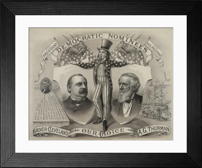 Framed Print : OUR CHOICE, GROVER CLEVELAND AND A.G. THURMAN. Democratic nominees for President and Vice President Framed Print : OUR CHOICE, GROVER CLEVELAND AND A.G. THURMAN. Democratic nominees for President and Vice President