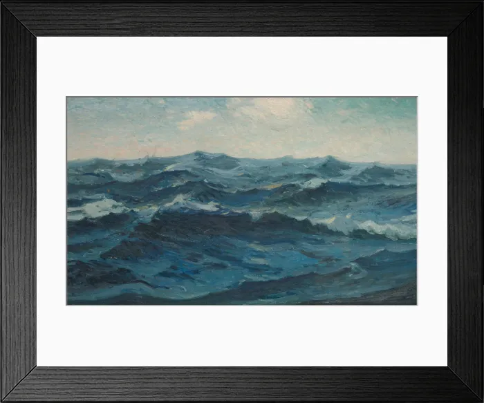 Framed Print : An October Day, by Frank K. M. Rehn, 1848-1914, American, oil on canvas. This painting is one of several paintings by marine painter Rehn, in which he depicted only water and sky Framed Print : An October Day, by Frank K. M. Rehn, 1848-1914, American, oil on canvas. This painting is one of several paintings by marine painter Rehn, in which he depicted only water and sky