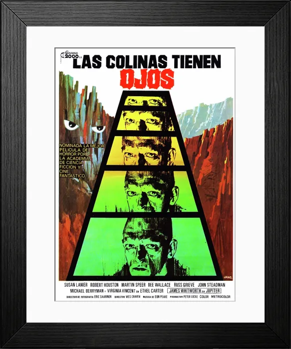 Framed Print : THE HILLS HAVE EYES, (aka LAS COLINAS TIENEN OJOS), Spanish poster, Michael Berryman, 1977