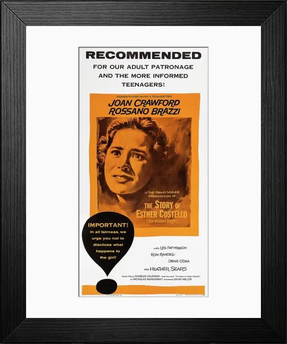 Framed Print : THE STORY OF ESTHER COSTELLO, US poster art, Heather Sears, 1957