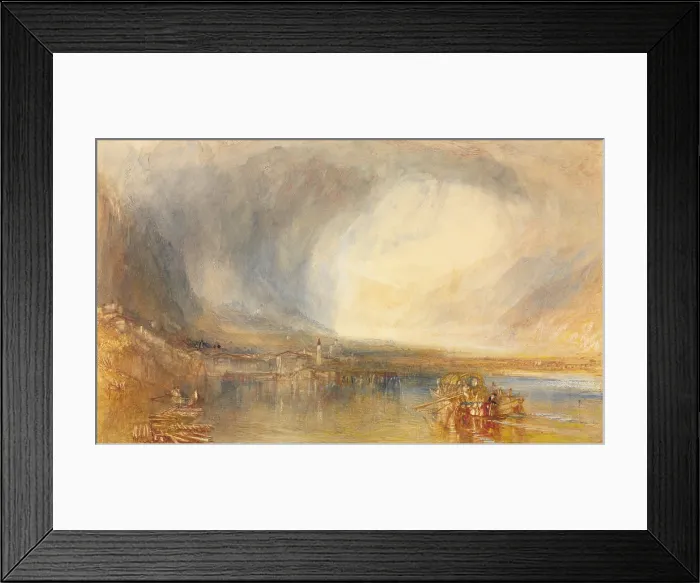 Framed Print : View of the town of Fluelen, from Lake of Lucerne, 1845, by Joseph Mallord William Turner, 1775-1851, English painting, watercolor with gouache and scratch-away. (BSLOC_2023_3_19) Framed Print : View of the town of Fluelen, from Lake of Lucerne, 1845, by Joseph Mallord William Turner, 1775-1851, English painting, watercolor with gouache and scratch-away. (BSLOC_2023_3_19)