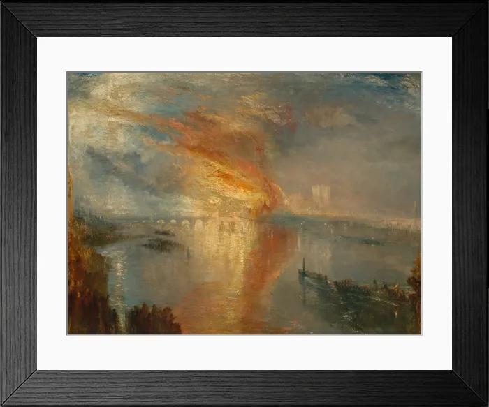 Framed Print : The Burning of the Houses of Lords and Commons, 16 October 1834, by Joseph Mallord William Turner, 1775-1851