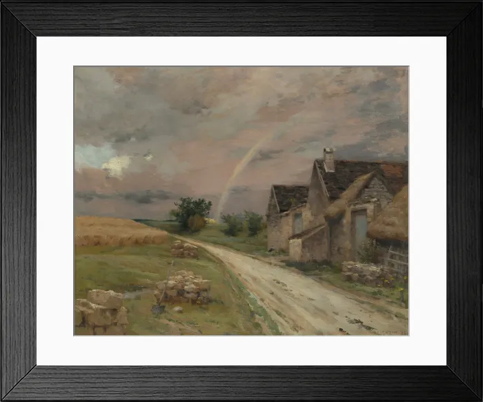 Framed Print : The Rainbow, Achres la Fort, 1883, by 1883, by Jean-Charles Cazin, 1841-1901, French landscape painting, oil on canvas. (BSLOC_2023_3_22)