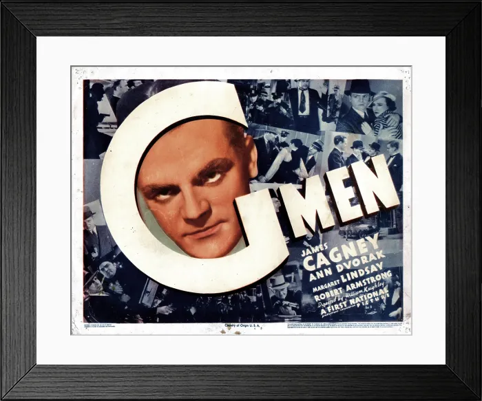 Framed Print : G-MEN, U.S. poster art, James Cagney, 1935