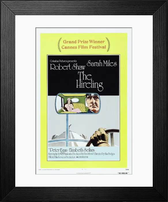 Framed Print : THE HIRELING, US poster, from left: Sarah Miles, Robert Shaw, 1973
