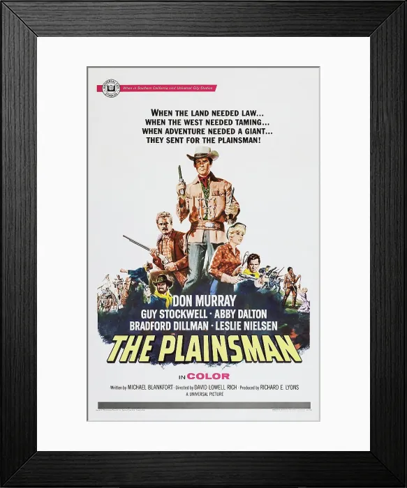 Framed Print : THE PLAINSMAN, US poster, center from left: Guy Stockwell, Don Murray, Abby Dalton, Bradford Dillmam, 1966