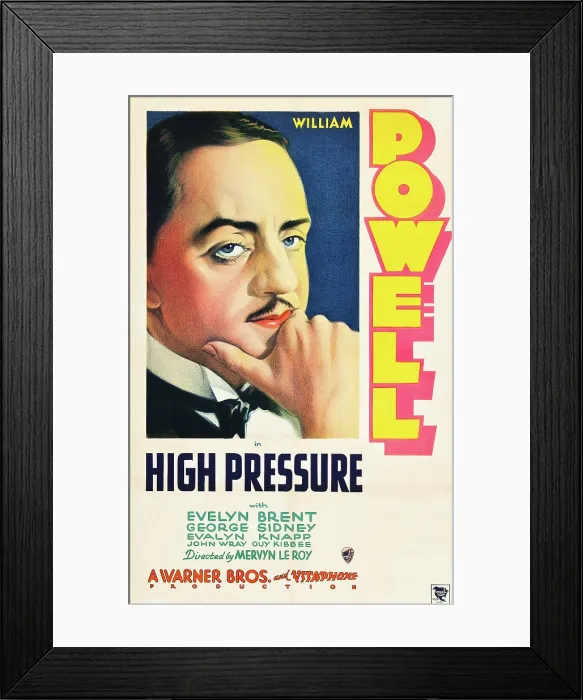 Framed Print : HIGH PRESSURE, William Powell on US poster art, 1932