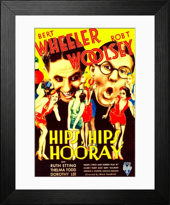Framed Print : HIPS, HIPS, HOORAY, from left: Bert Wheeler, Robert Woolsey, 1934