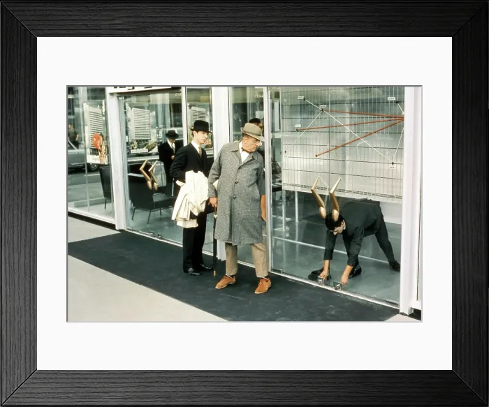 Framed Print : PLAYTIME, Jacques Tati (center, in coat), 1967