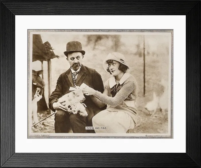 Framed Print : HIS HIDDEN PURPOSE, l-r: Chester Conklin, Marie Prevost on lobbycard, 1918 Framed Print : HIS HIDDEN PURPOSE, l-r: Chester Conklin, Marie Prevost on lobbycard, 1918