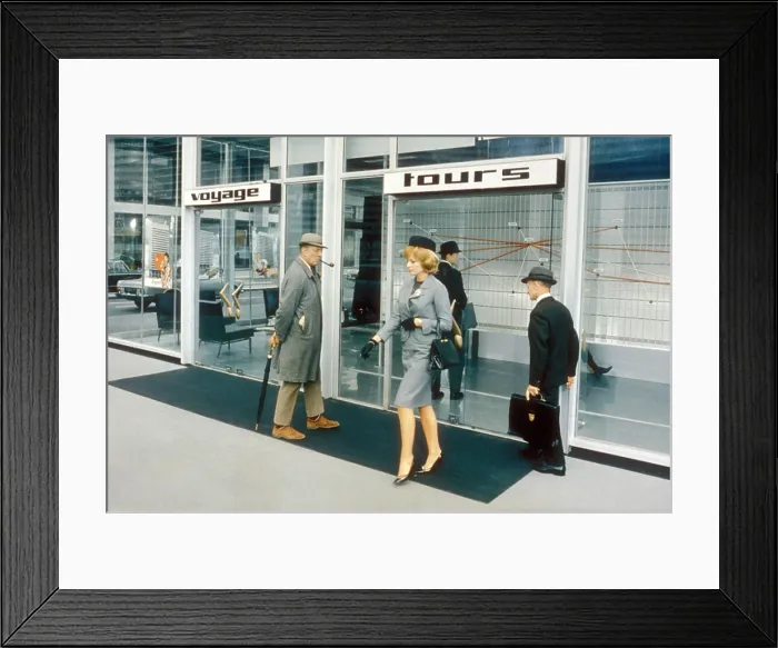 Framed Print : PLAYTIME, Jacques Tati (left), 1967