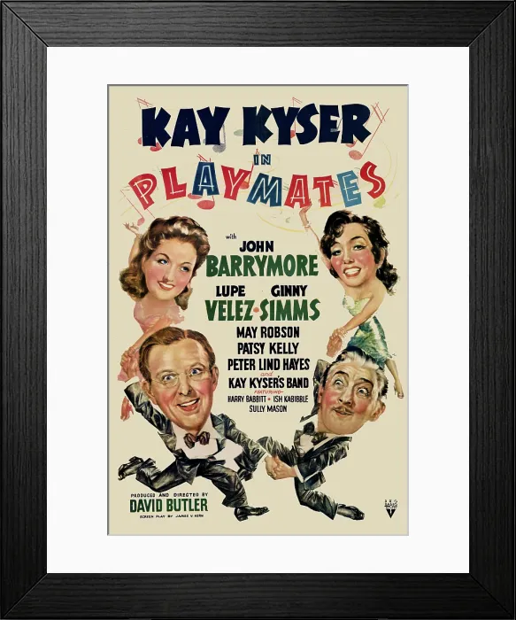Framed Print : PLAYMATES, clockwise from lower left, Kay Kyser, Ginny Simms, Lupe Velez, John Barrymore, 1941 Framed Print : PLAYMATES, clockwise from lower left, Kay Kyser, Ginny Simms, Lupe Velez, John Barrymore, 1941