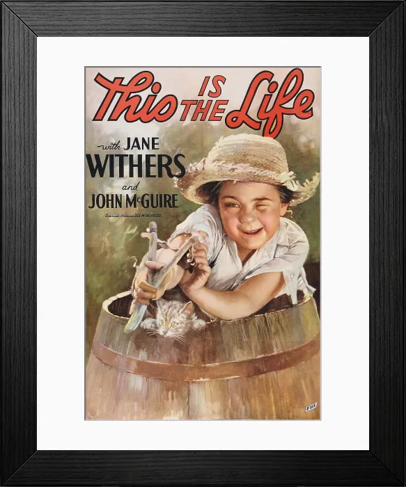 Framed Print : THIS IS THE LIFE, US poster art, Jane Withers, 1935. TM and copyright 20th Century Fox Film Corp. All rights reserved / courtesy Everett Collection