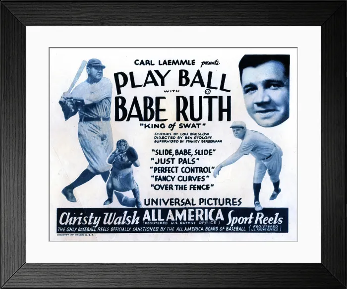 Framed Print : PLAY BALL WITH BABE RUTH, Babe Ruth, 1920 Framed Print : PLAY BALL WITH BABE RUTH, Babe Ruth, 1920