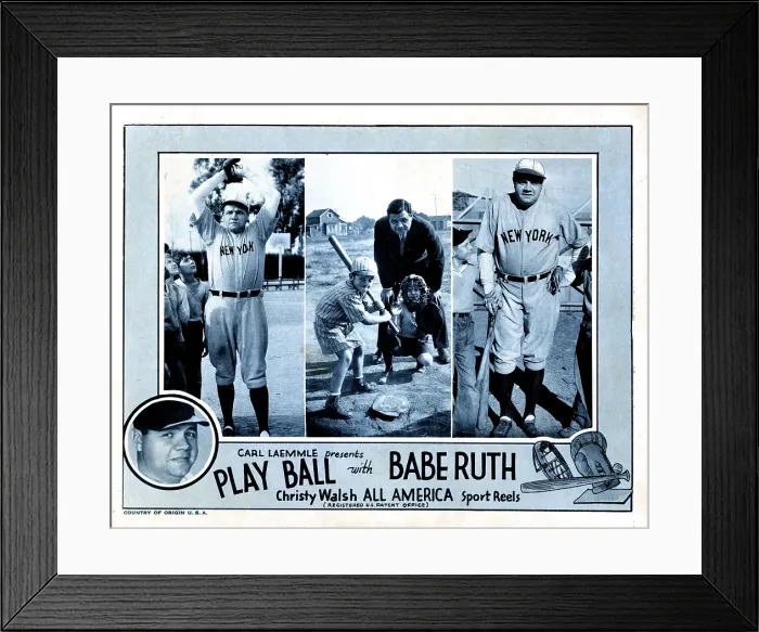 Framed Print : PLAY BALL WITH BABE RUTH, Babe Ruth, 1920