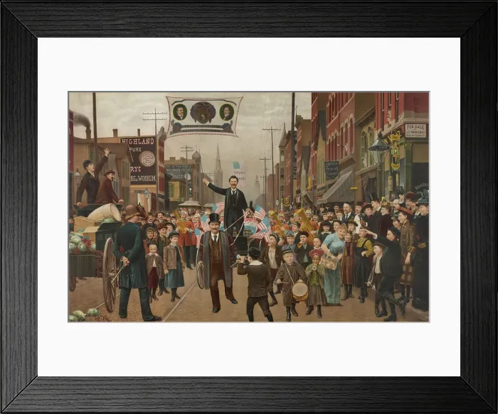 Framed Print : THE LOST BET, urban parade after Grover Cleveland's 1892 Presidential election Framed Print : THE LOST BET, urban parade after Grover Cleveland's 1892 Presidential election