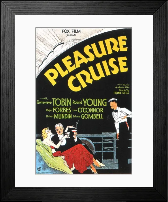 Framed Print : PLEASURE CRUISE, US poster, from left: Genevieve Tobin, Ralph Forbes, Roland Young, 1933. TM & Copyright 20th Century Fox Film Corp. / courtesy Everett Collection
