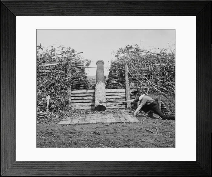 Framed Print : US Civil War. Quaker gun discovered by Union forces near Centreville, Virginia, in March 1862