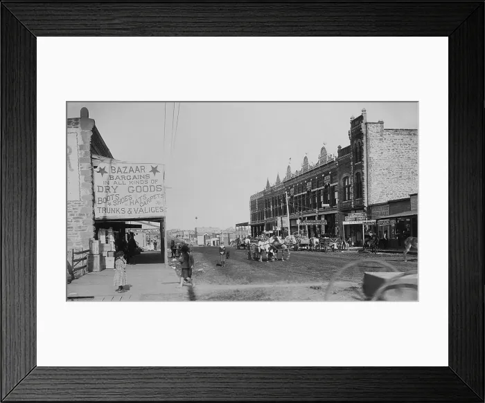 Framed Print : Harrison Avenue in Guthrie, Oklahoma Territory, May 1, 1893. During the 1889 Land Rush, 10, 000 people settled, making Guthrie the Territory and later the State Capital