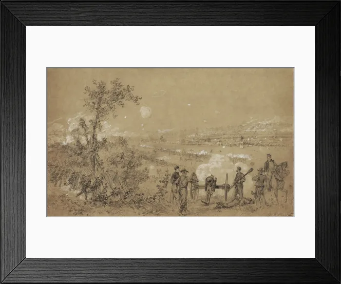 Framed Print : US Civil War, Peninsula Campaign, Seven Days Battles, June 25-July 1, 1862. Union army made effective use of naval and land artillery in the Battle of Malvern Hill, July 1st