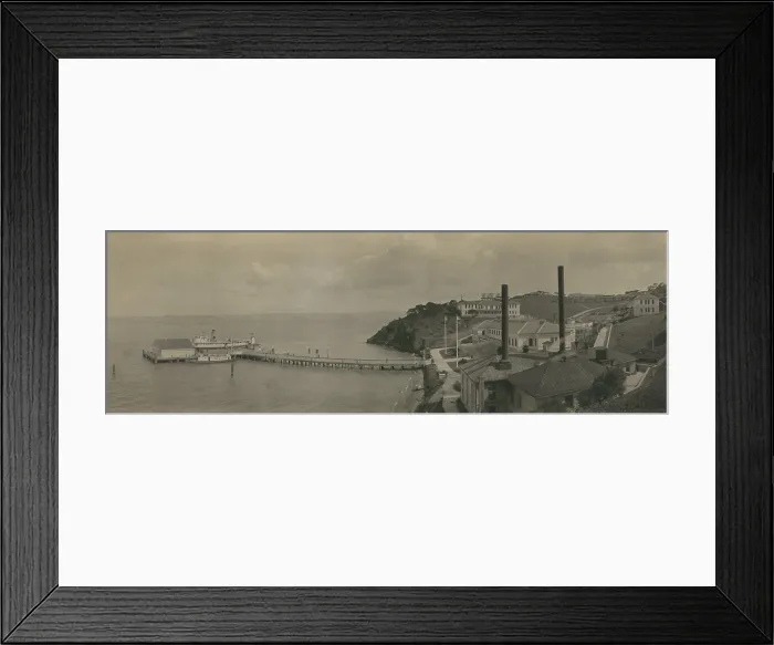 Framed Print : Angel Island immigration station in San Francisco Bay opened to receive and screen immigrants in 1910. From 1910 to 1940, Angel Island processed immigrants from 84 nations