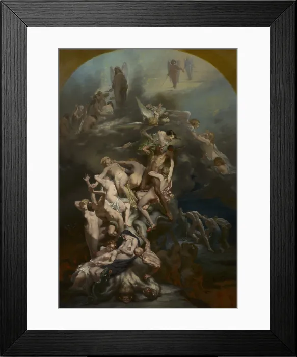 Framed Print : Heaven-Hell, 1850 Octave Tassaert, 1800-1874, French Romanticist painting, oil on canvas