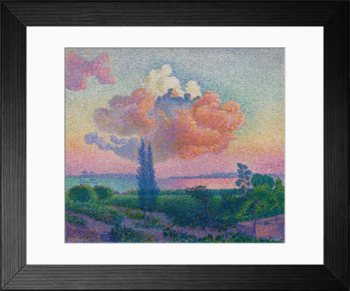 Framed Print : The Rose Cloud, by Henri-Edmond Cross, 1856-1910, French Post-Impressionist painting, oil on canvas. Influenced by pointillism, Cross painted with unblended small paint daubs