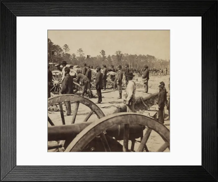 Framed Print : US Civil War, Peninsula Campaign, Seven Days Battles, June 25-July 1, 1862. Field artillery at Fort Sumner on the Chickahominy River, June 27-28, 1862. Photo by E. & H.T