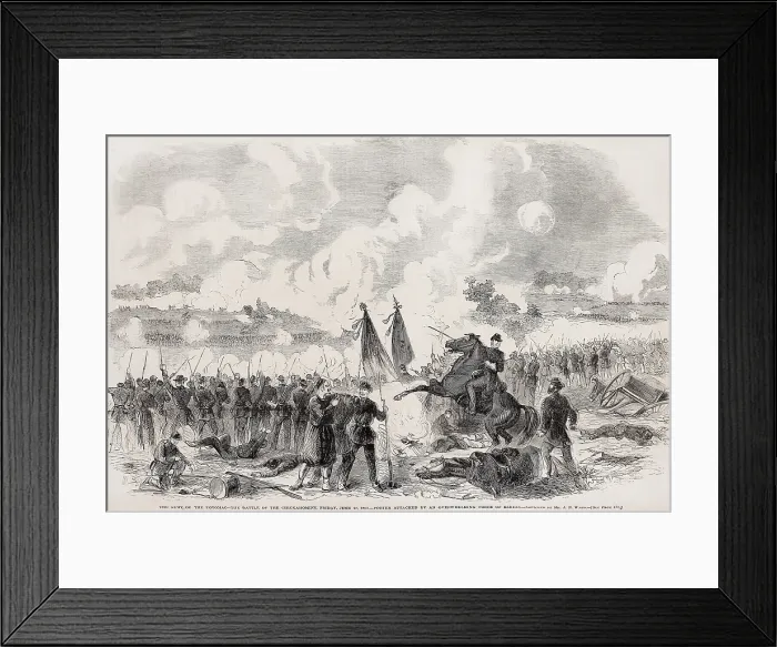 Framed Print : US Civil War, Peninsula Campaign, Seven Days Battles, June 25-July 1, 1862. The Battle of Chickahominy, Friday, June 27, 1862