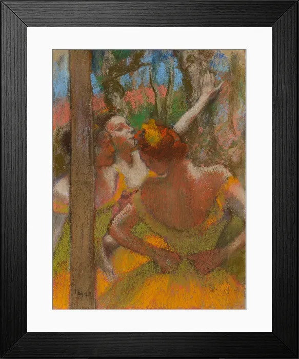 Framed Print : Dancers, 1896 by Edgar Degas, 1834-1917, French Impressionist pastel drawing, depicts three ballerinas limbering up offstage, before their performance. (BSLOC_2023_3_38)