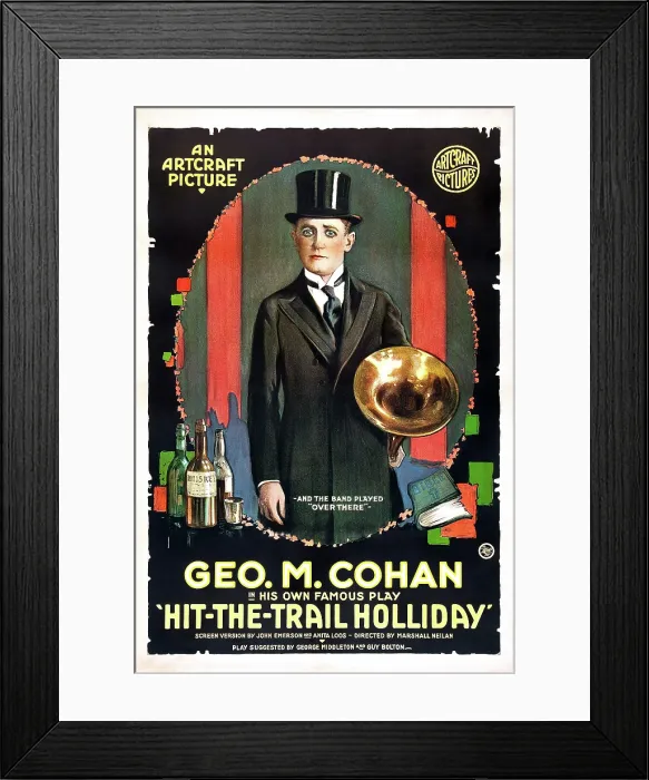Framed Print : HIT-THE-TRAIL HOLLIDAY, George M. Cohan on poster art, 1918