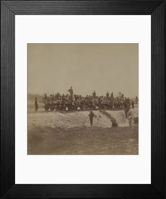 Framed Print : US Civil War, Peninsula Campaign, Seven Days Battles, June 25-July 1, 1862. Wounded soldiers on railroad cars at Savage's Station, Virginia