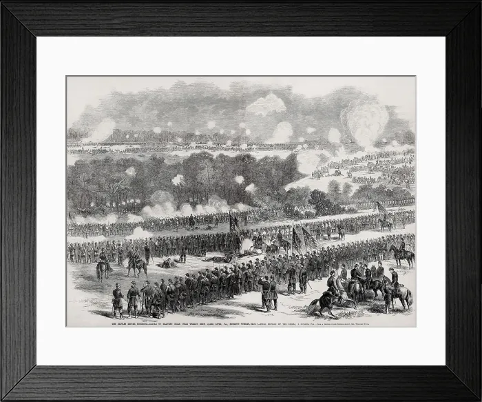 Framed Print : US Civil War, Peninsula Campaign, Seven Days Battles, June 25-July 1, 1862. The Battle of Malvern Hill, near Turkey Bend, James River, Virginia, July 1