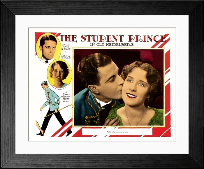 Framed Print : THE STUDENT PRINCE IN OLD HEIDELBERG, left top to bottom: Ramon Novarro, Norma Shearer, center from left: Ramon Novarro, Norma Shearer, 1927