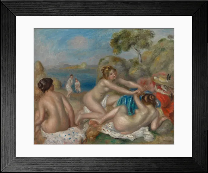 Framed Print : Bathers Playing with a Crab, 1897, by Pierre-Auguste Renoir, 1841-1919, French Impressionist painting, oil on canvas Framed Print : Bathers Playing with a Crab, 1897, by Pierre-Auguste Renoir, 1841-1919, French Impressionist painting, oil on canvas