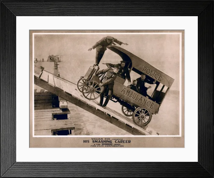 Framed Print : HIS SMASHING CAREER, lobbycard, 1917, TM and Copyright 20th Century Fox Film Corp. All rights reserved. / courtesy Everett Collection Framed Print : HIS SMASHING CAREER, lobbycard, 1917, TM and Copyright 20th Century Fox Film Corp. All rights reserved. / courtesy Everett Collection