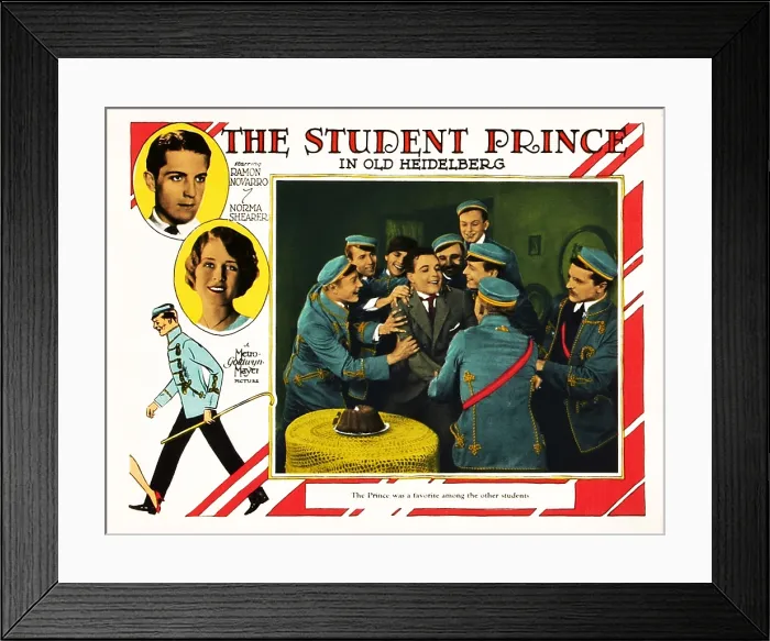 Framed Print : THE STUDENT PRINCE IN OLD HEIDELBERG, left top to bottom: Ramon Novarro, Norma Shearer, Ramon Novarro (being congratulated), 1927