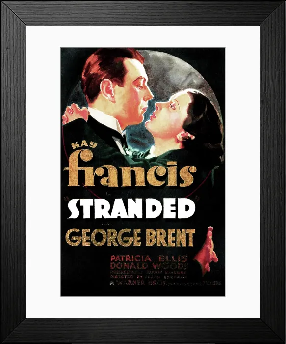 Framed Print : STRANDED, US poster art, from left: George Brent, Kay Francis, 1935