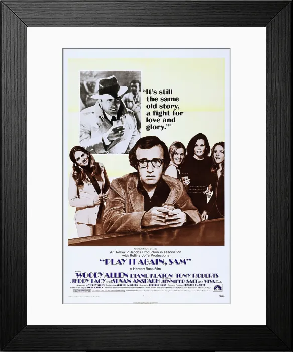 Framed Print : PLAY IT AGAIN, SAM, top: Jerry Lacy, bottom l-r: Jennifer Salt, Woody Allen on poster art, 1972
