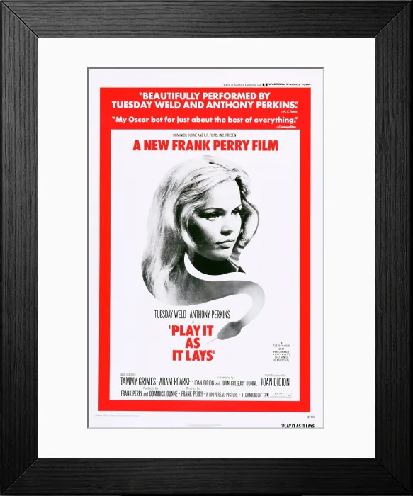 Framed Print : PLAY IT AS IT LAYS, US poster, Tuesday Weld, 1972
