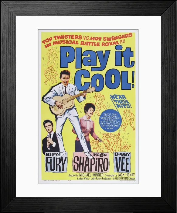 Framed Print : PLAY IT COOL, US poster art, from left: Bobby Vee, Billy Fury, Helen Shapiro, 1962 Framed Print : PLAY IT COOL, US poster art, from left: Bobby Vee, Billy Fury, Helen Shapiro, 1962