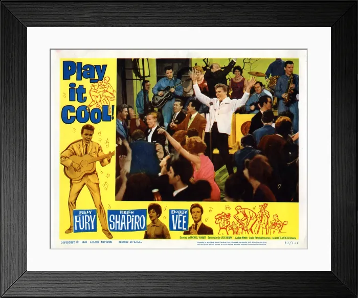 Framed Print : PLAY IT COOL, Billy Fury (at microphone), 1962